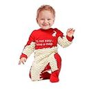 Cute Baby Mop Onesie - Funny and Functional, Perfect as a Long Sleeve Romper for Your Crawling Baby and for Use as an Everyday Baby Jumpsuit. Great as (Red, 9-12 Months)