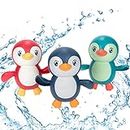 Wind Up Baby Child Bath Toys for Toddlers 1-3 Year Old Penguin Bathtub Toys for Baby Floating Pool Games Water Toys Swimming(Pack of 1)