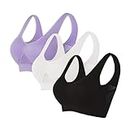 Sports Bras for Women Casual Breathable Full Coverage 3 Piece Bra Set Strappy Comfortable Mesh Workout Yoga Bra, Deals 6_multicolor, Large