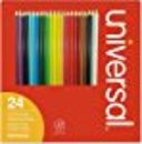 Lápices de colores con estuche de madera Universal Office Products UNV55324, 3 mm, 24 surtidos