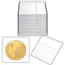 150 Pcs Single Pocket Coin Sleeves Currency Bill Holders Clear PVC Individual Sleeves Holders Coin Holder Currency Bills Protector Plastic Coin Pouch (Square, 2.2 x 2 Inch)