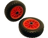 Product Pro 2 x 10" Red Puncture Proof Wheel 3.50/2.00-6 Plastic Rim for 20mm Axle Shaft