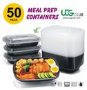 Reusable Meal Prep Food Storage Containers with Lids, Microwave Safe (50 Pack)