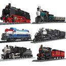 City Steam Train Cargo Railway Station Model Building Blocks Set MOC Bricks Toys