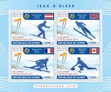 Juegos de Invierno Esquí Alpino Esquí Salto Biatlón Curling Estampillas Estampillas 2018 Guinea