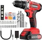 GardenJoy Cordless Power Drill Set - 21V Electric Drill Driver Kit with Battery and Fast Charger, 65pcs Acessories, 2 Variable Speed Control, 3/8-Inch Keyless Chuck and 24+1 Torque Setting