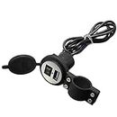 Autokraftz Black Water/Dust-Proof Bike Charger with USB Cable Battery Charger & Switch for Bajaj Pulsar 200 Ns DTS-I