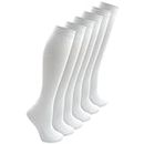 Calcetines para niños escolares, de caña alta, 6 pares, de algodón Gris blanco