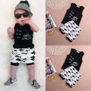 Newborn Infant Baby Boys Summer Shark T-shirt Tops Shorts Outfits Clothes 0-24M