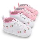 Newborn Infant Baby Girls Floral Crib Shoes Soft Sole Anti-slip Sneakers Canvas