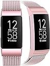 SINPY Watch Bands for Fitbit Charge 3 Strap,Metal Magnetic Replacement Straps for Men/Women,Compatible with Fitbit Charge 3 SE/Fitbit Charge 4 Wristband,Rose Pink