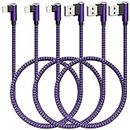 iPhone Charger Cable,3Pack 10FT Long Nylon Braided 90 Degree Lightning Gaming Cable USB Cord Compatible for iPhone 14 13 12 11 Mini Pro Max Xs/Max/XR/X/8/8Plus/7/7Plus/6S/6S Plus/SE/iPad (Purple)