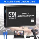 HDMI to USB 3.0 4K 1080P HD Audio Video Capture Card For PS4/PC/Camera Game Live