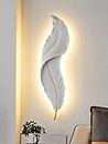 Modern Art & Craft's® Royal Led Wall Sconce for Bedroom Luxury White Best Living Room Light Fixture Modern Feather Design Indoor Lustre Woos Lamps (24x9 Inch)(White/Gold)
