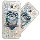 QIVSTARS Case for Samsung Galaxy A5 2017 Soft TPU Bling Liquid Moving Quicksand Case for Women Luxury Shell Case Scratchproof Protective Slim Cover for Samsung Galaxy A5 2017 Blue Owl YB