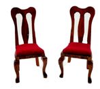 Victorian Carved Wood Red Velvet Chair Dollhouse Furniture