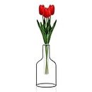 COCODOR Tulip(3PCS, Red, Artificial) with Metal Wire Vase(Black) Set, Home & Office Décor, Interior Decorations, Party & Wedding