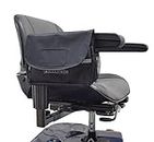 AlveyTech Black Deluxe Saddle Bag - for Mobility Transport Chair, Scooter, Power Electric Wheelchair Armrest Side Storage Pouch Organizer Accessories for Seniors/Adults