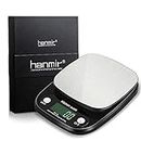 hanmir Digital Kitchen Scale, Electronic Weighing Scale with LCD Display, 3Kg/1g, Stainless Steel Accurate Kitchen Scale, Black (Batteries Included)