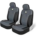 Caterpillar MeshFlex Automotive Seat Covers for Cars Trucks and SUVs (Set of 2) – Gray Car Seat Covers for Front Seats, Truck Seat Protectors with Comfortable Mesh Back, Auto Interior Covers