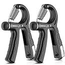 Jornarshar Hand Grip Strengthener 2 Pack with Smart Counting, Adjustable Resistance 5-60 KG Hand Gripper Forearm Exerciser for Hand Strength and Wrist Rehabilitation and Hand Flexibility Training