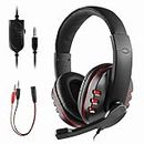Gaming Headset for Ps-4 Xbox One S 3.5mm Wired Over-head Stereo Gaming Headset Headphone with Mic Microphone, Volume Control for Ps-4 PC Tablet Laptop Smartphone Xbox One S