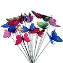 Outus 24 Pezzi Farfalle da Giardino Colorato Libellule Terrazza Ornamenti su Bastoni per Decorazione della Pianta, Giardino Esterno, Decorazione Giardino