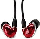Shure AONIC 5 Wired Sound Isolating Earbuds, High Definition Sound + Natural Bass, Three Drivers, Secure in-Ear Fit, Detachable Cable, Durable Quality, Compatible with Apple & Android Devices - Red