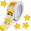 500pcs/roll Gold Star Stickers Seals For Reward At School Classroom, Foil Star Metallic Stickers Roll Self-adhesive Label Stars Glitter Stickers Diy Crafts