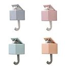 ROSSOM Creative Adhesive Coat Hook, Cute Cat Key Holder Hook, Cute Pet Hooks Wall Mounted, Home Decor Hook for Bathroom/Bedroom/Kitchen ( 4Pcs) (4pcs A)