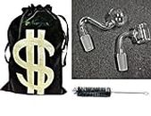 Newzenx® Glass Oil Meth Crystal Honey Dab Rigs Male Connector (14mm Joint/3 Inch/1+1) Included Velvet Pouch & Accessories