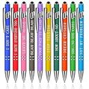 10 PCS Funny Pens, Demotivational Arcastic Negative Quotes Ballpoint Pen, Snarky Office Pens, Macaron Touch Stylus Pens, Comfortable Writing Black Ink 0.5 mm Funny Pen for Colleague Coworker Gift (10)