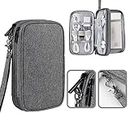 Upgraded Double Layers Electronic Organizer - 2 Layers Travel Cable Organizer Bag Pouch Electronic Accessories Carry Case Portable Waterproof Storage Bag for Cable, Charger, Cord (Dark Gray)