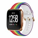 Soft Silicone Watch Band Rainbow Sport Strap For Fitbit Versa/Versa 2/Versa Lite