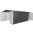 Jaxenor Outdoor Storage Shed 20x13 FT, Sheds & Outdoor Storage Clearance - Metal Garden Shed for Car, Truck, Bike, Garbage Can, Tool, Lawnmower - Backyard Tool House Building with 2 Doors and 4 Vents