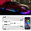 6x LED RGB Dream Color Car Underglow Kit Neon Strip Light Music APP Control NEW