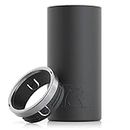 RTIC Skinny Can Cooler, Fits all 12oz Slim Cans, Charcoal, Insulated Stainless Steel, Sweat-Proof, Keeps Cold Longer