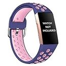 SUIMUMU Silicone Strap Compatible with Fitbit Charge 4 Straps Charge 3/ Charge 3 SE Replacement Sport Strap Smartwatch Breathable Fitness Wristband Belt for Women Men (Small Size,Colour #13)