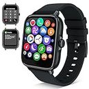 Reloj Inteligente con llamadas y Whatsapp Mujer Hombre, 1,7" Smartwatch Pulsera Actividad, 28 Deportivo Modos/Impermeable IP67/Frecuencia cardíaca Monitor/ SpO2,Smart Watch para Android iOS, Negro