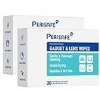 Perisafe Pre-Moistened Gadget & Lens Cleaning Wipes| Multi Purpose, On-The-Go Individually Packed | Cleaner for Spectacles, Sunglasses, Camera Lens, Binoculars & Goggles| Pack of 30 x 2 = 60 Wipes