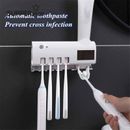 UV Toothbrush Sterilizer - Automatic Toothpaste Dispenser Holder Wall Mount ASS