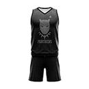 AKIBA Sublimation Print Basketball Jersey/Shirt with Shorts for Unisex (40) Black