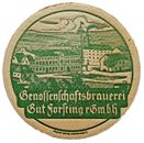 ALTER BIERDECKEL Brauerei Gut Forsting Genossenschaftsbrauerei mit Impressum