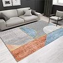 Kunsen Teppich Abstrakter moderner geometrischer Haushalts-Teppich teppichläufer Flur Waschbare und pflegeleichte dekorative Teppiche Wohnzimmergroßer Teppich Schlafzimmer rutschfest140x200CM