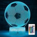 FlyonSea Soccer Night Light, Soccer Gift with Remote Control 16 Colors, Soccer Lamp is Birthday Xmas Valentine's Day Gift Idea for Sport Fan Boys Girls (Soccer-1)