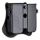 Magazine Pouch for 9MM .40 .45 Caliber Double & Single Stack Magazines, Universal Mag Holder for 1911 Glock S&W Springfield Ruger Sig Beretta Taurus Walther CZ H&K Pistols -Adjustable Size & Direction