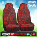 Car Van Seat Covers Heavy Duty Red Camouflage 1+1 100% Waterproof Front Seats