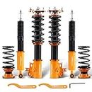 maXpeedingrods Coilovers for Honda Civic 2006-2011, for Acura CSX 06-11, 24 Levels Damper Coilovers Adjustables Suspension Kit, Spring Shock Absorber Complete Assemblies Lowering Kit Gold