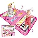 Toys for 2 year old girls, 2 in 1 Girls toys Musical Mat for 1 2 3 4 5 Year Old Girl Gifts Kids Toys 1-6 Year Old Girl Boys Educational Music Toys for 1-6 Year Old Girls Boys Birthday Gifts