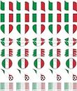 Meme Series 40 Sheets Italy Flag Temporary Tattoos World Cup European Cup Asian Cup African Cup Football Face Tattoo for Adults and Kids